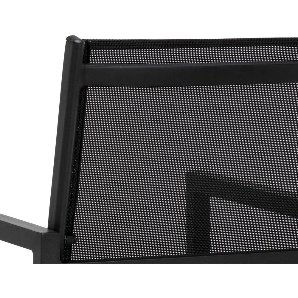 Zimce Industrial Black Mesh Aluminum Outdoor Dining Arm Chair - Set of 2|