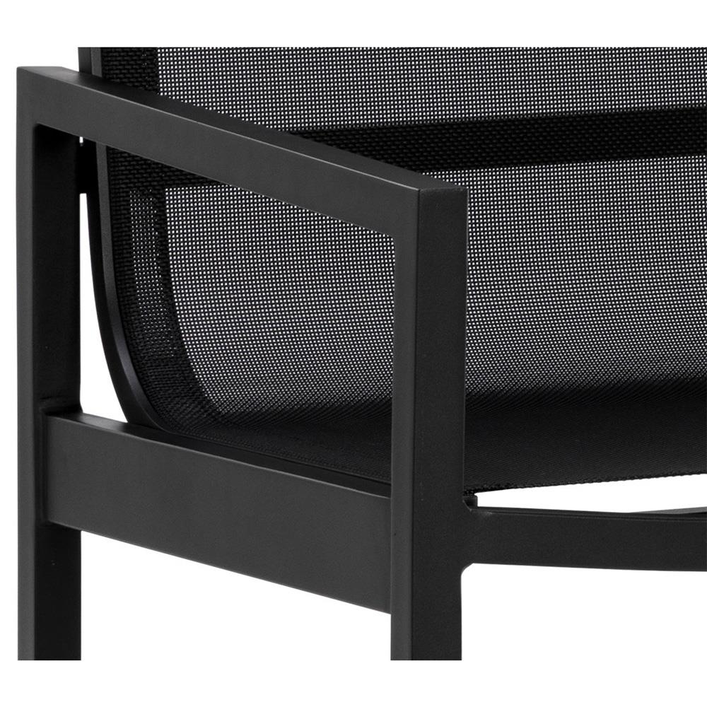 Zimce Industrial Black Mesh Aluminum Outdoor Dining Arm Chair - Set of 2|