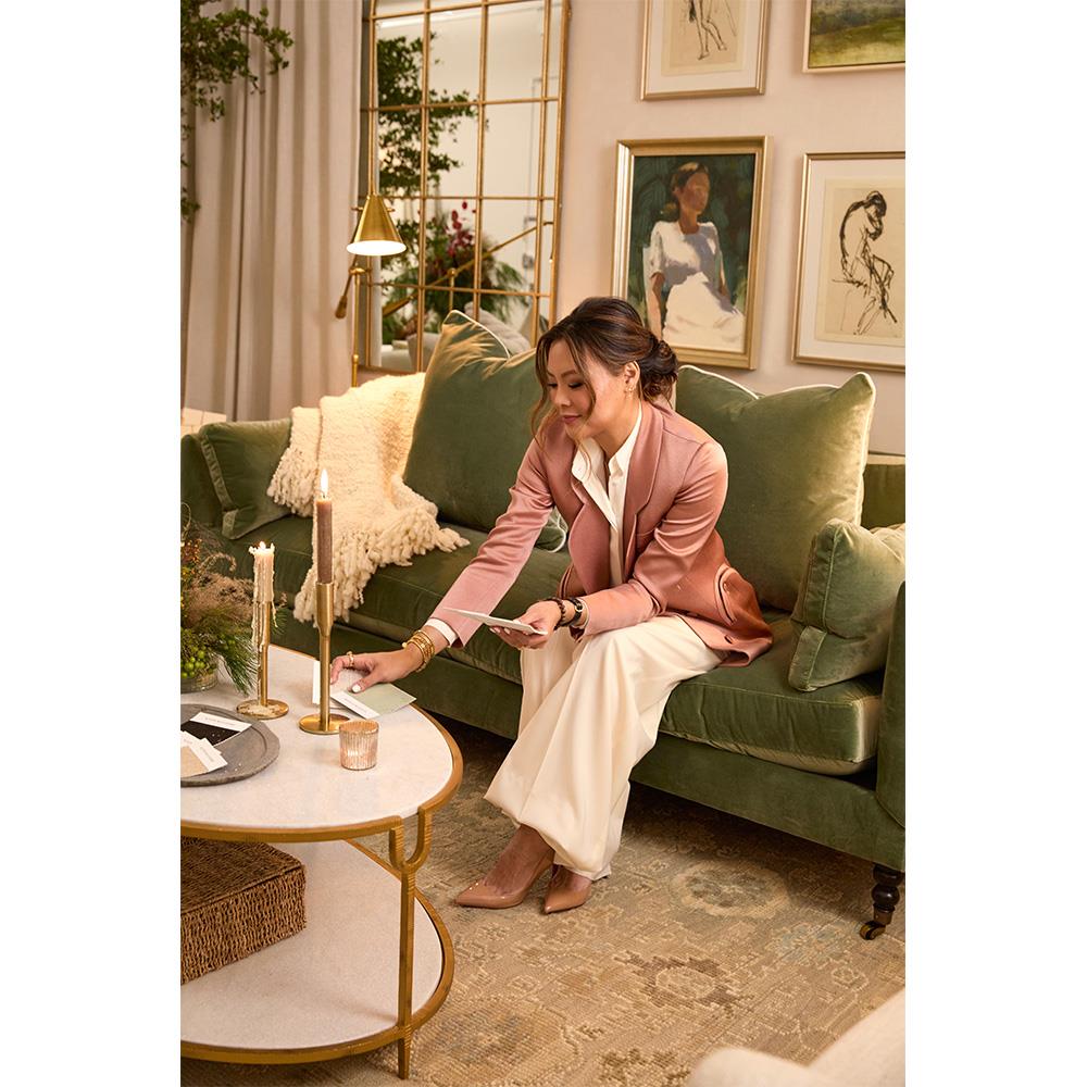 Layla Modern Classic Green Champagne Frame Painting 2 - 25x20|