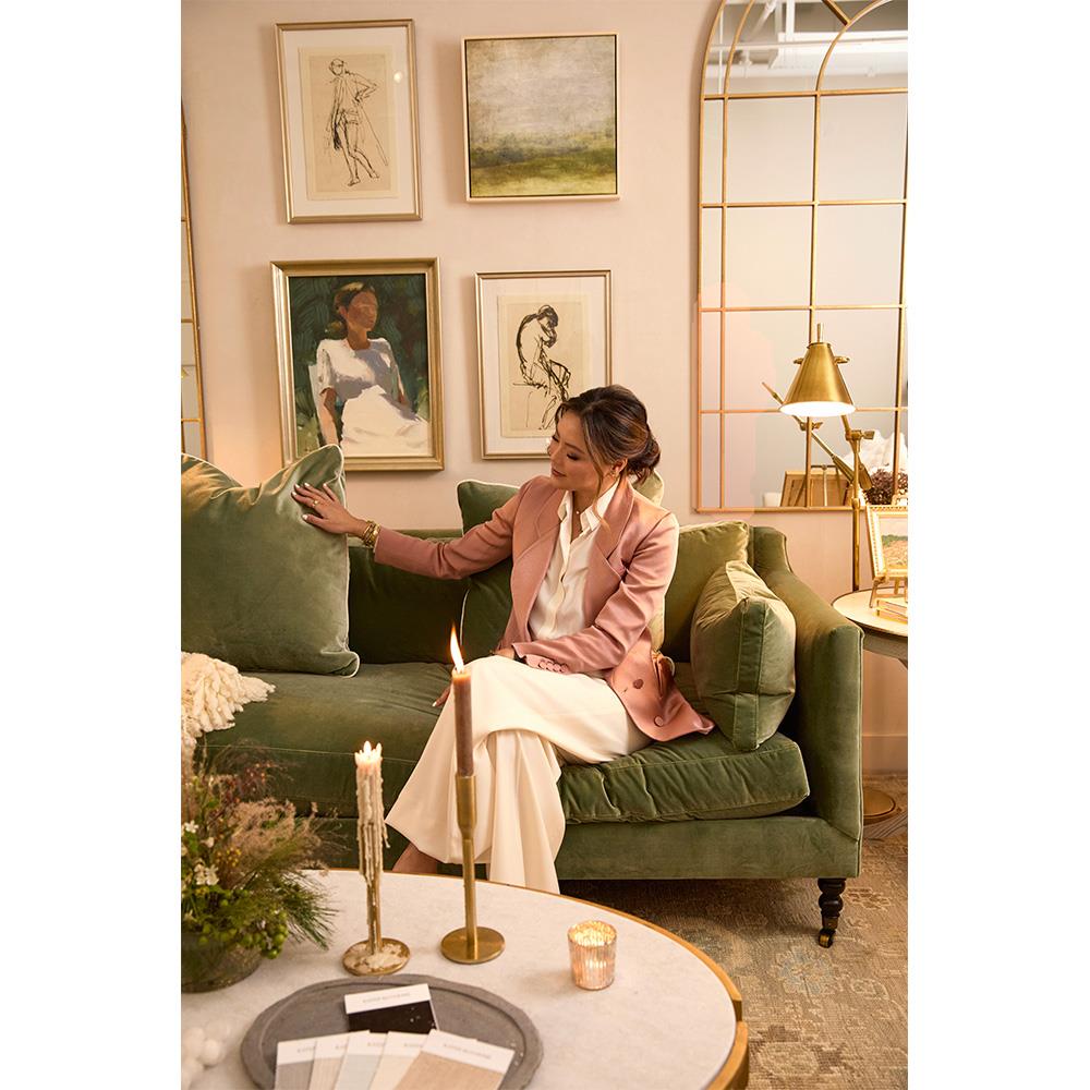 Layla Modern Classic Green Champagne Frame Painting 2 - 25x20|