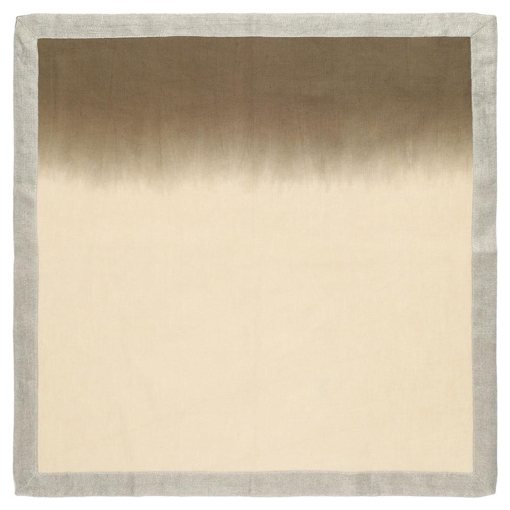 Dip Dye Modern Classic Brown Linen Napkin - Set of 4|