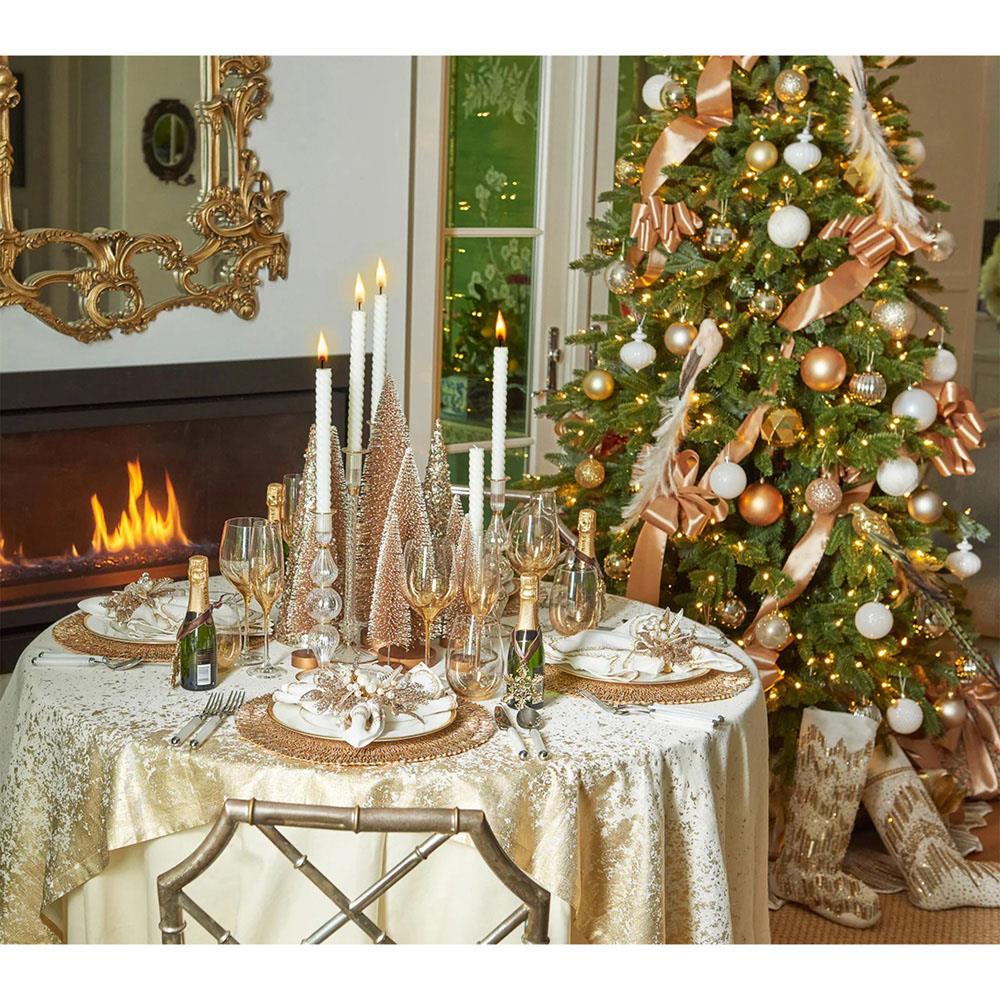 Ray Hollywood Regency Gold Glass Beads Placemat - Set of 2|