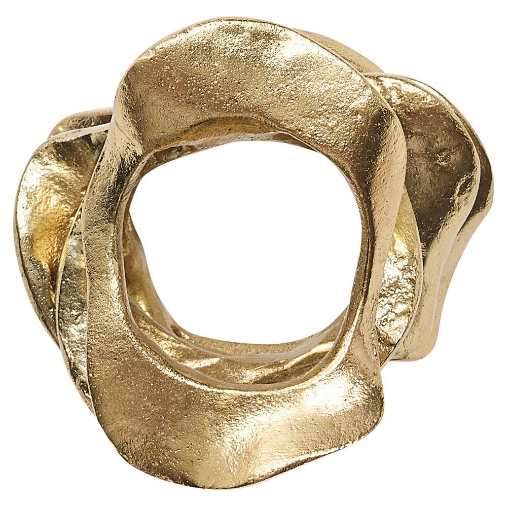 Flux Hollywood Regency Gold Aluminum Napkin Ring - Set of 4|