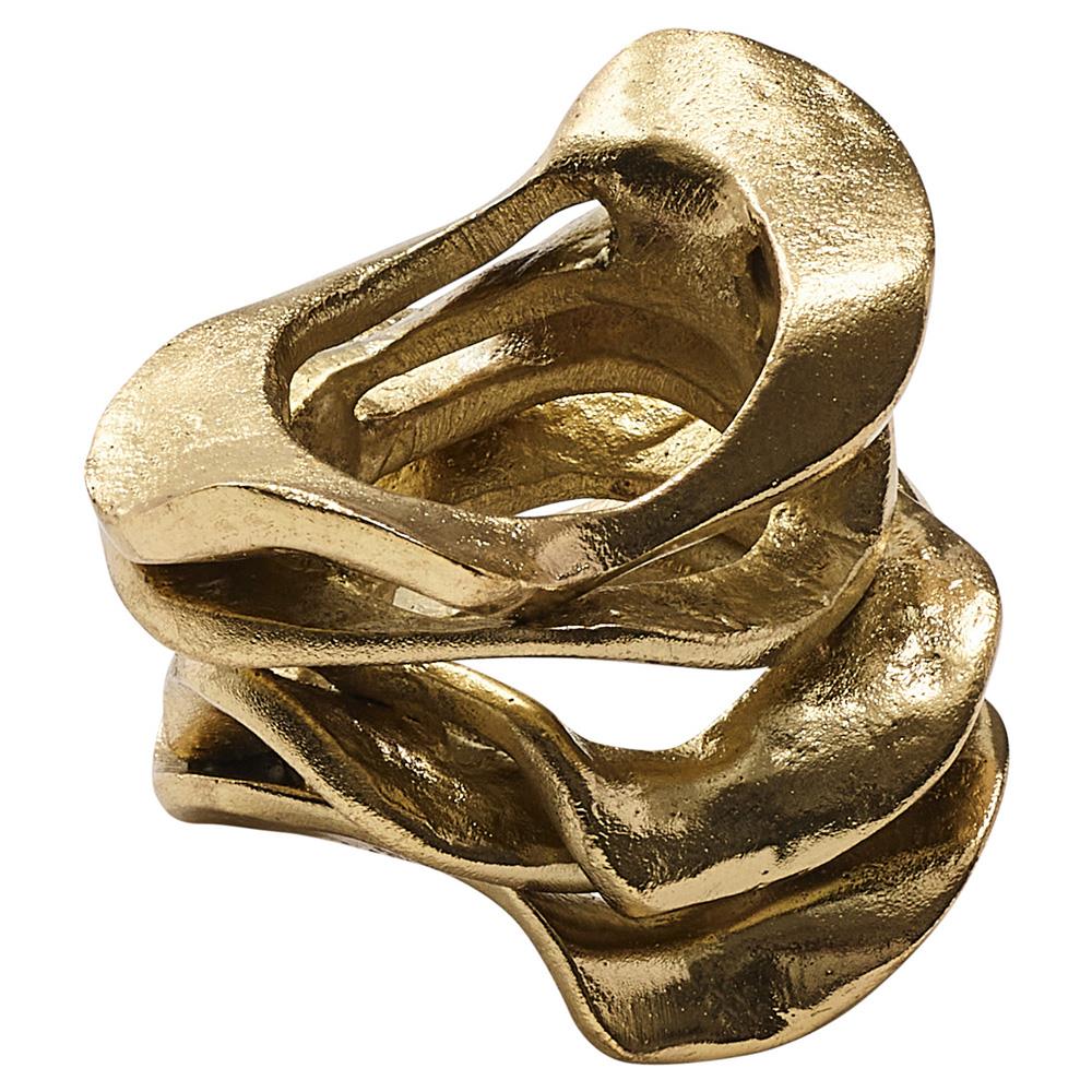 Flux Hollywood Regency Gold Aluminum Napkin Ring - Set of 4|
