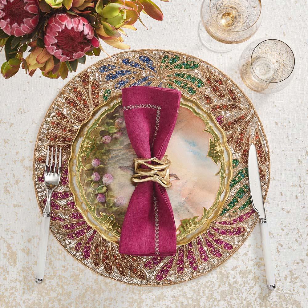 Flux Hollywood Regency Gold Aluminum Napkin Ring - Set of 4|