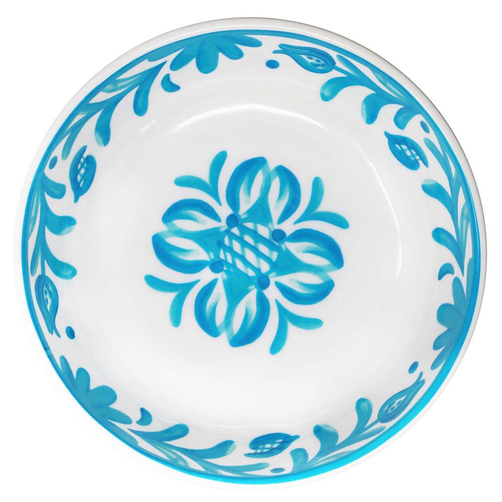 Sicily Global Bazaar Teal Melamine Floral Serving Bowl|