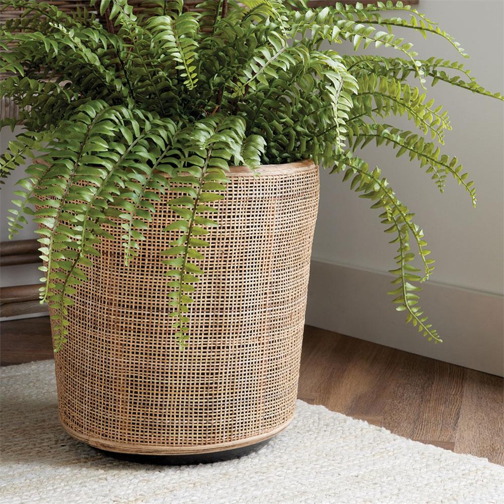 Emmett Coastal Beach Natural Rattan Woven Planter - Set of 2