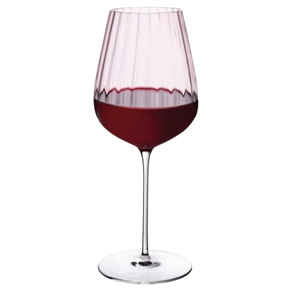 Round Up Modern Classic Dusty Rose Crystal Red Wine Glass - Set of 2|