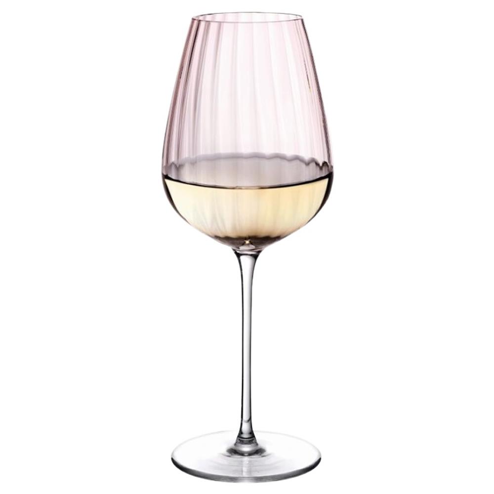 Round Up Modern Classic Dusty Rose Crystal White Wine Glass - Set of 2|