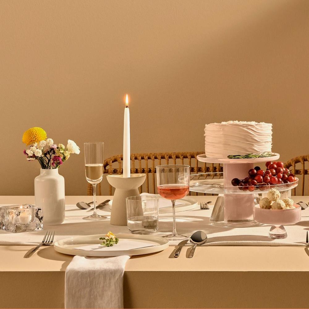 Bloom Modern Classic Pink Crystal Cake Plate With Dome | Kathy Kuo
