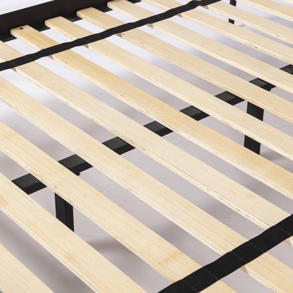 Isabella Modern Classic Cream Upholstered Black Iron Bed - Queen|