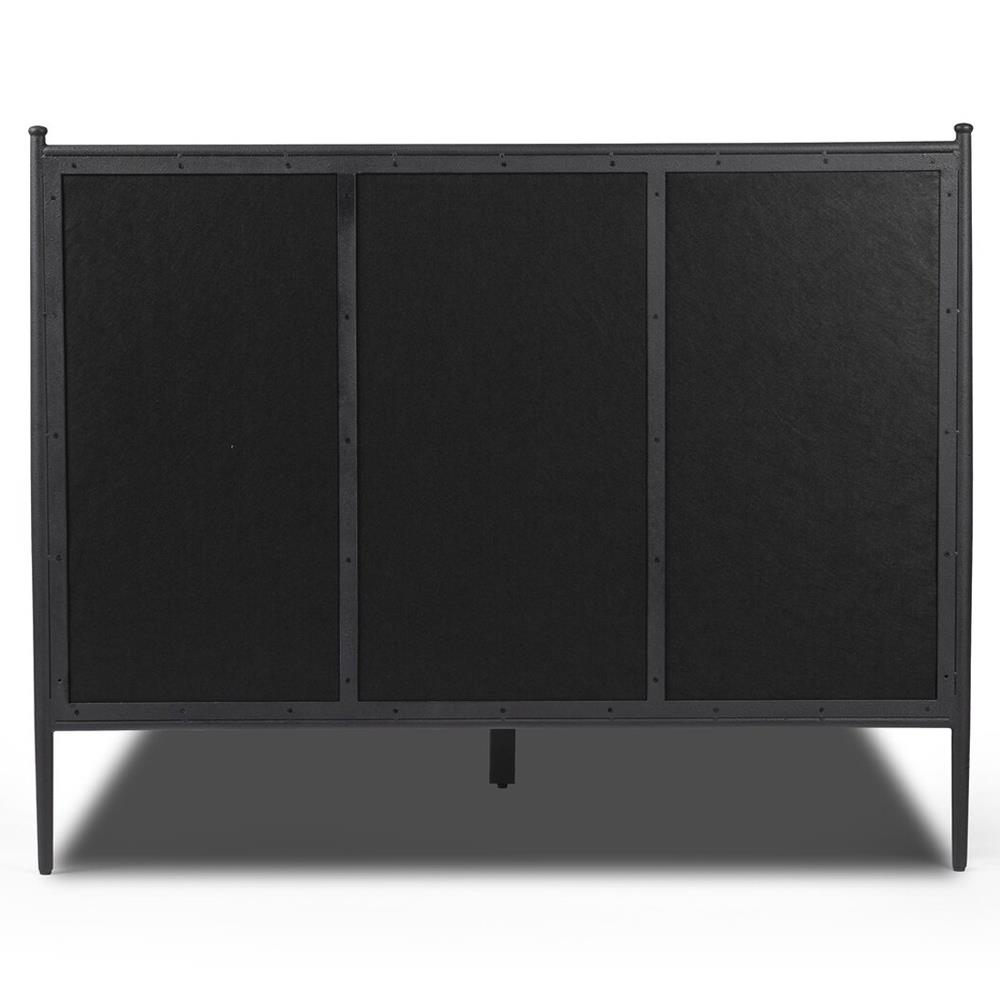 Isabella Modern Classic Cream Upholstered Black Iron Bed - Queen|