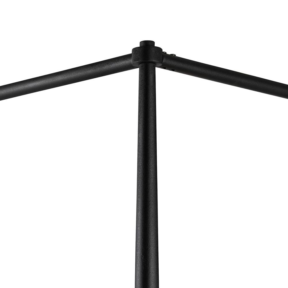 Isabella Modern Classic Cream Upholstered Black Iron Canopy Bed - Queen|