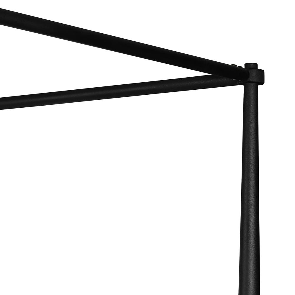 Isabella Modern Classic Cream Upholstered Black Iron Canopy Bed - Queen|