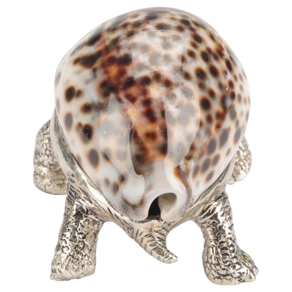 Charles Modern Silver Brass Brown Shell Turtle Paperweight|