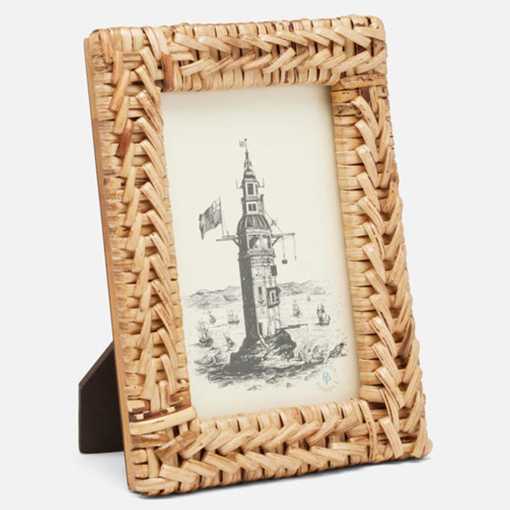 Pigeon and Poodle Meribel Coastal Natural Woven Bamboo Picture Frame - 4x6|