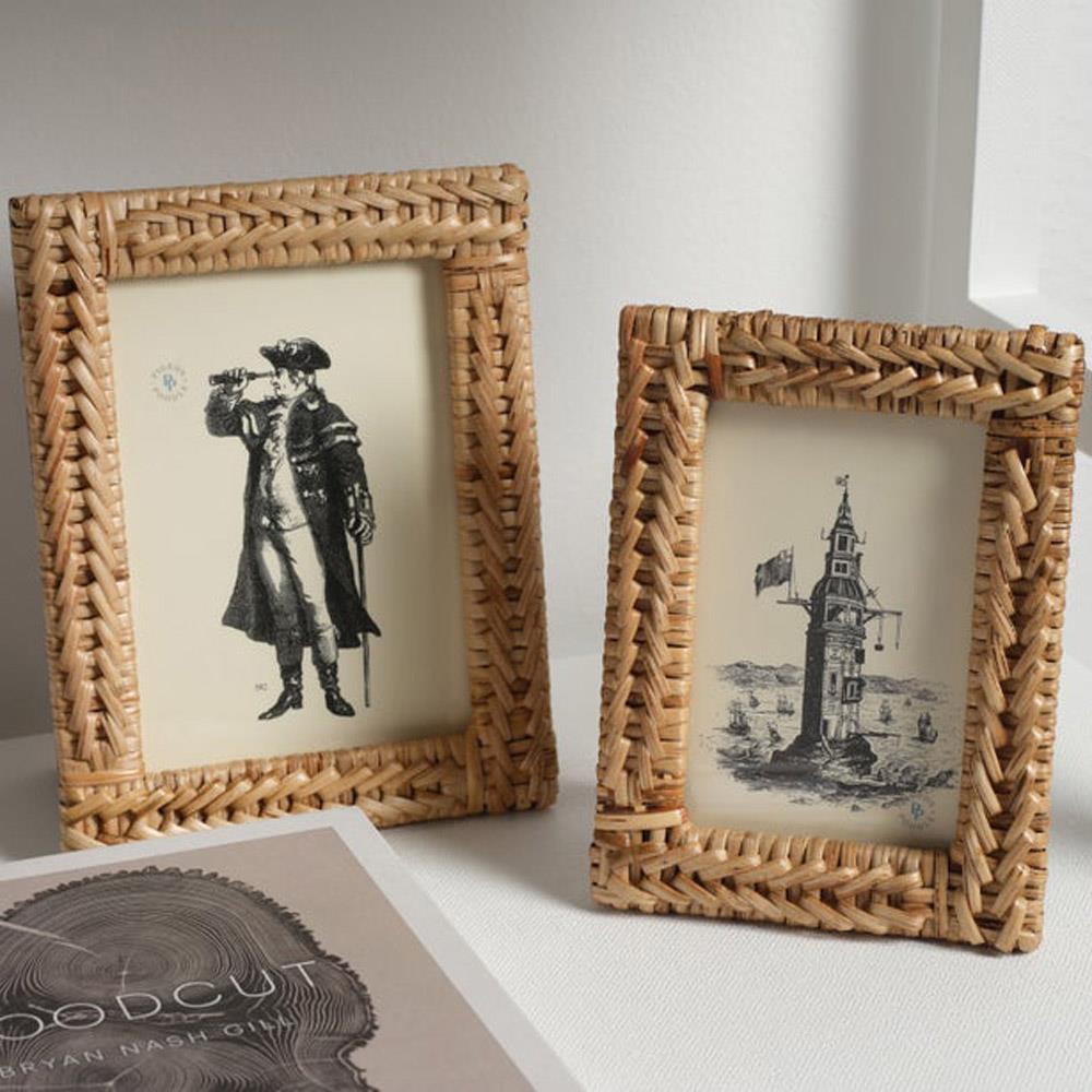 Pigeon and Poodle Meribel Coastal Natural Woven Bamboo Picture Frame - 4x6|