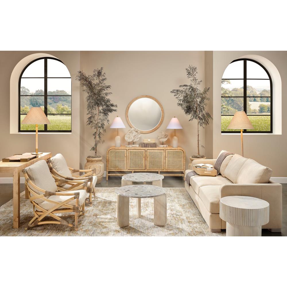 Teresa Coastal Beach Natural Wood Woven Raffia Shade Table Lamp|