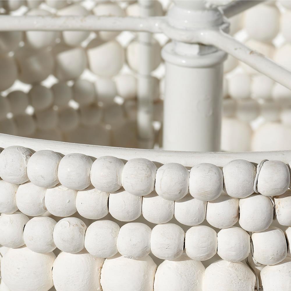 Tara Coastal Beach White Mango Wood Beaded Single Pendant|