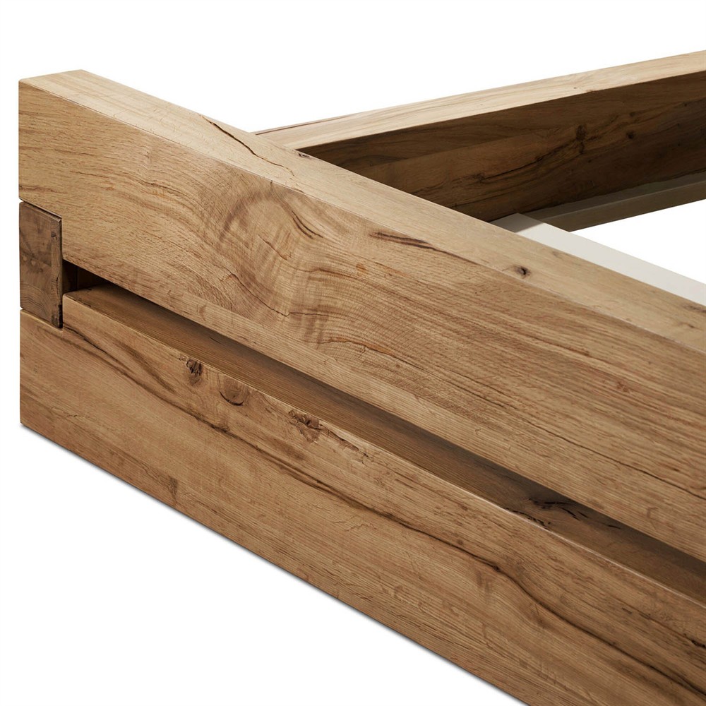 Lilliana Rustic Lodge Natural Reclaimed Oak Bed - Queen Queen