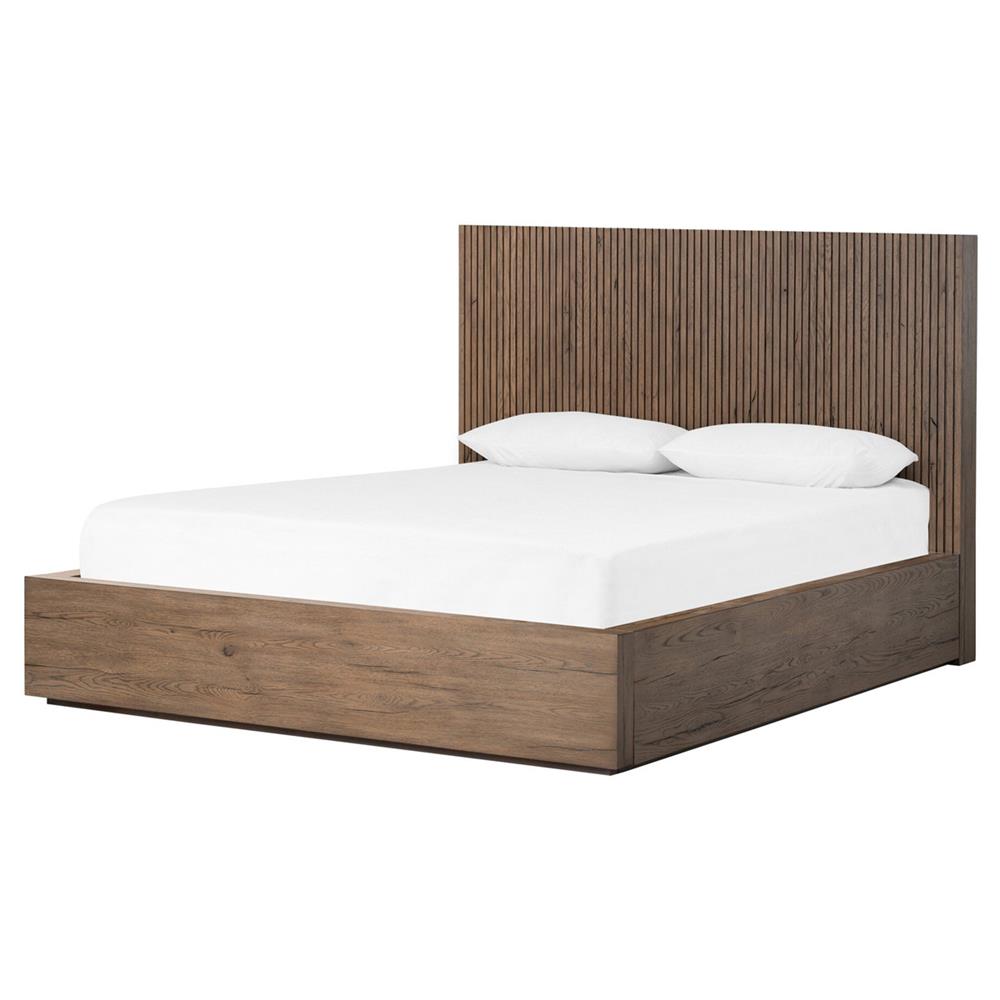 Lana Rustic Lodge Grey Oak Wood Bed - Queen|