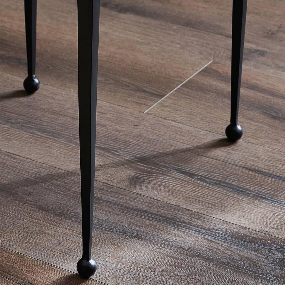 Fector Industrial Smoked Black Glass Iron Square Nesting End Table - Set of 2|