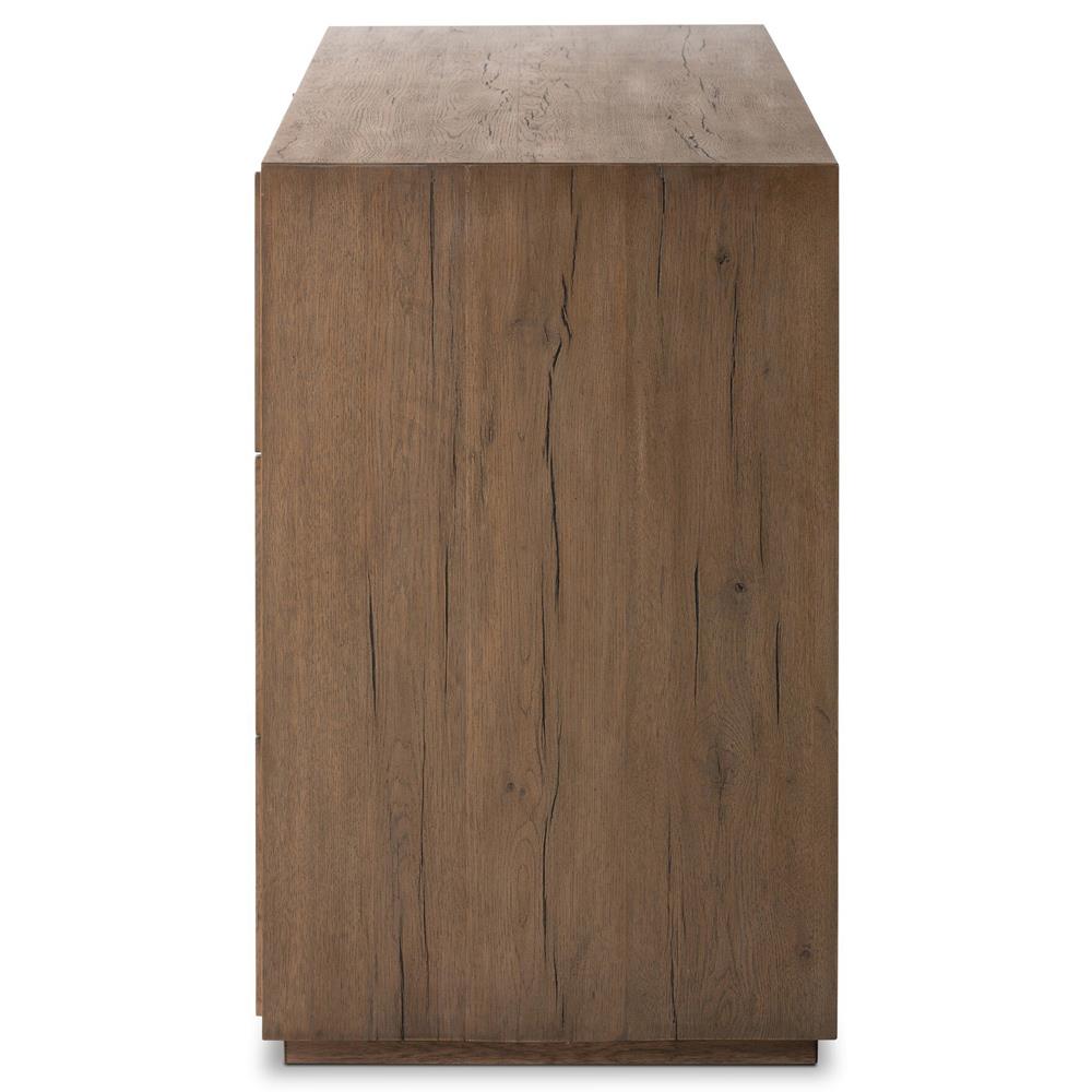 Lana Rustic Lodge Grey Oak Wood Double Dresser|