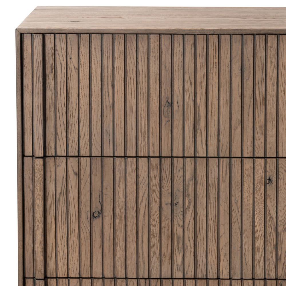 Lana Rustic Lodge Grey Oak Wood Double Dresser|