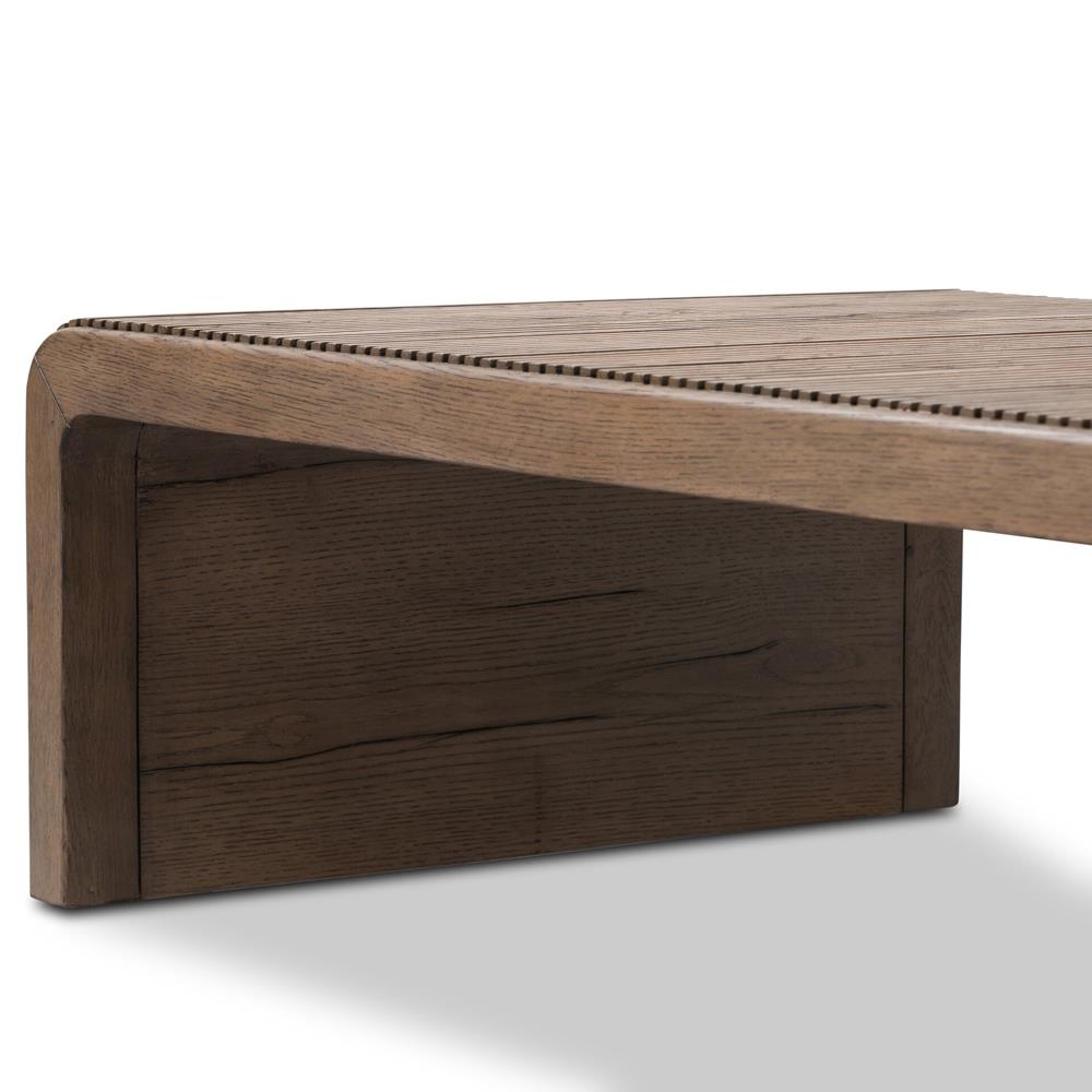 Lana Rustic Lodge Grey Oak Wood Rectangular Coffee Table|
