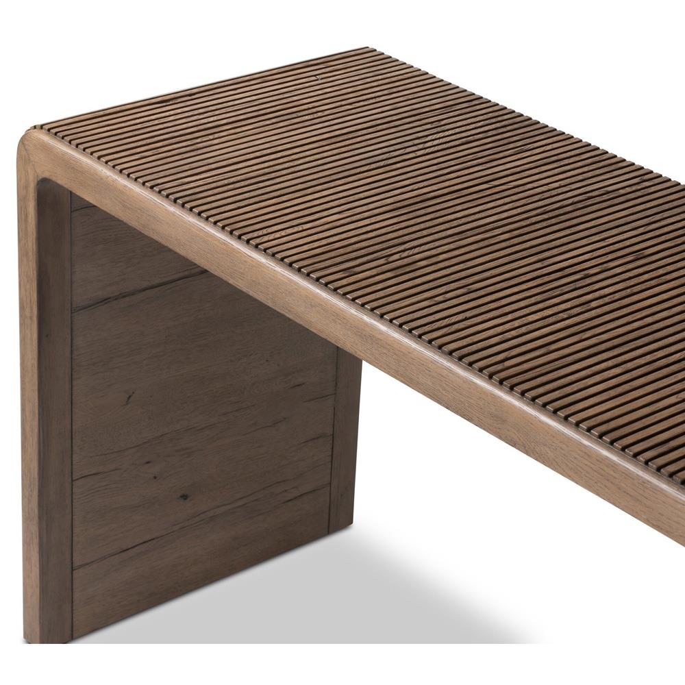 Lana Rustic Lodge Grey Oak Wood Rectangular Console Table|