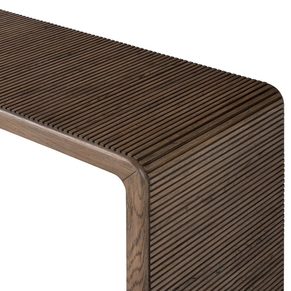 Lana Rustic Lodge Grey Oak Wood Rectangular Console Table|