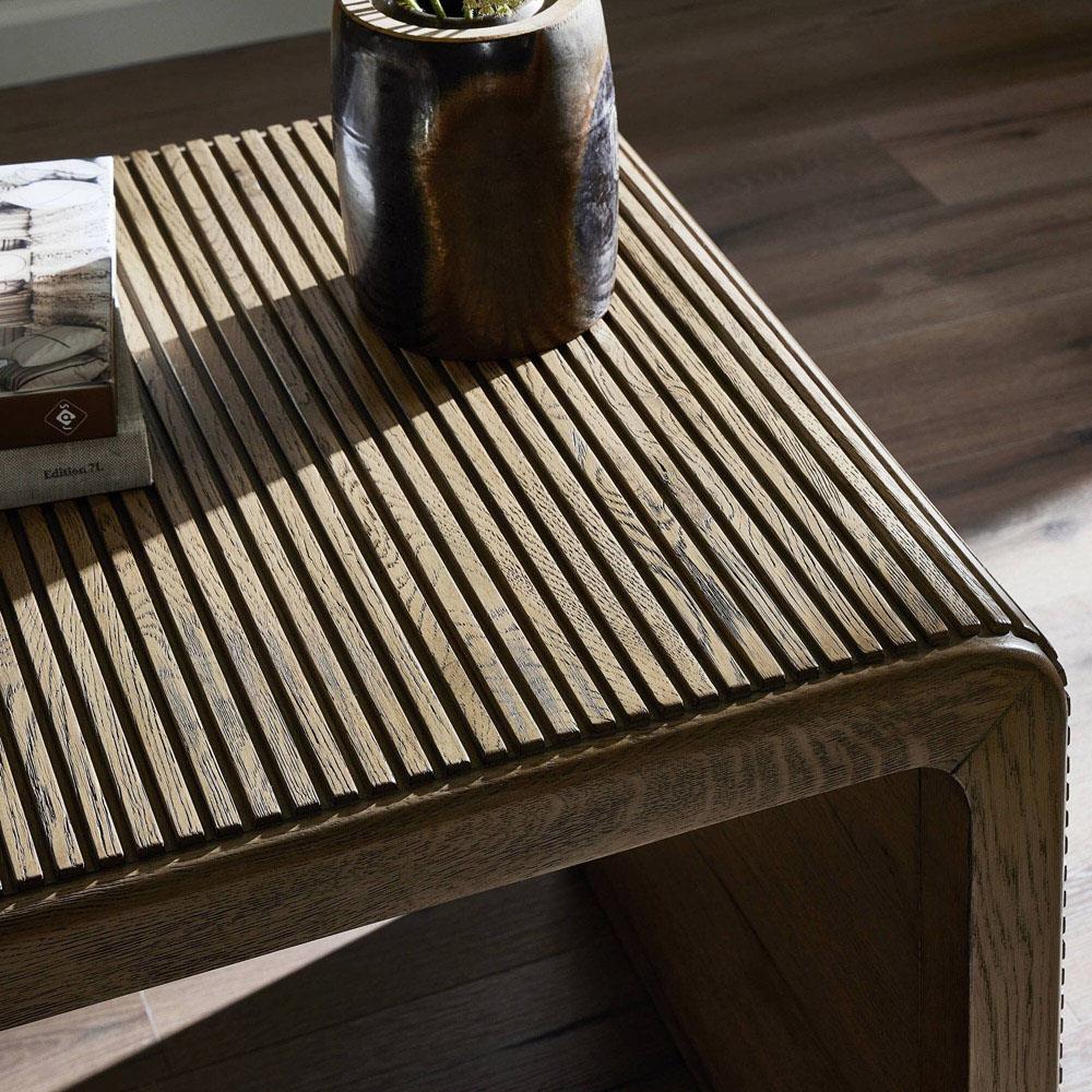 Lana Rustic Lodge Grey Oak Wood Rectangular End Table|