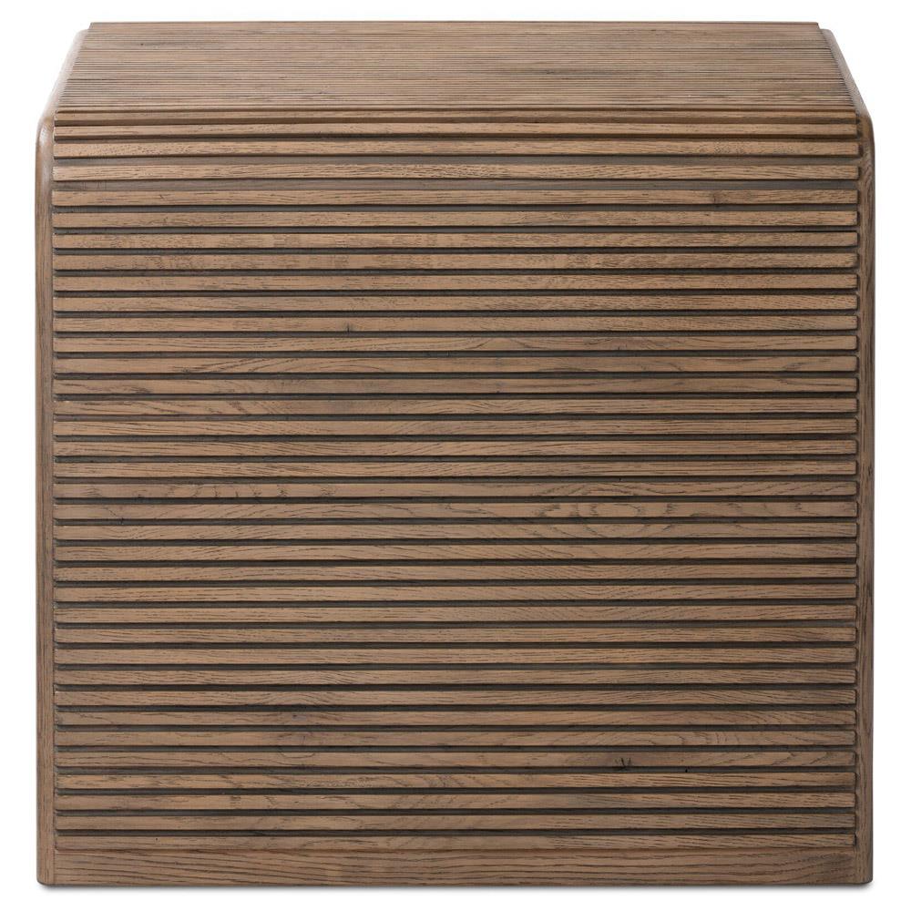 Lana Rustic Lodge Grey Oak Wood Rectangular End Table|