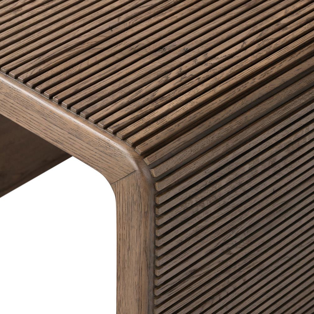 Lana Rustic Lodge Grey Oak Wood Rectangular End Table|