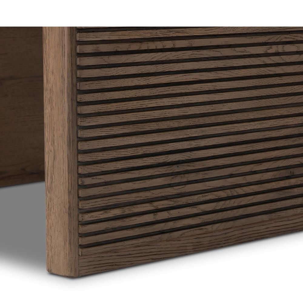 Lana Rustic Lodge Grey Oak Wood Rectangular End Table|