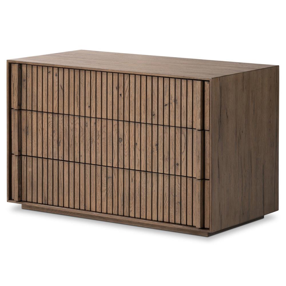 Lana Rustic Lodge Grey Oak Wood Nightstand|