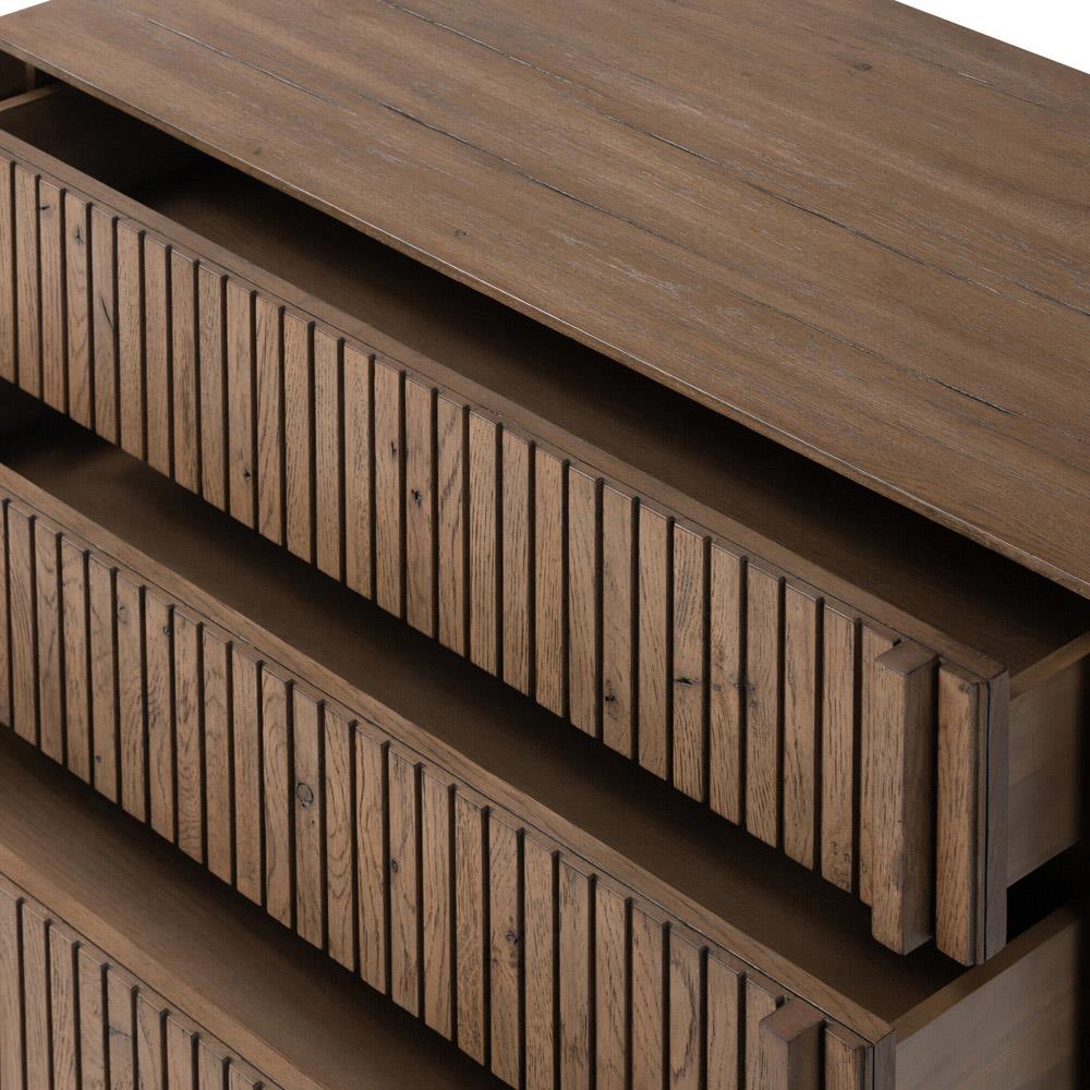 Lana Rustic Lodge Grey Oak Wood Nightstand|