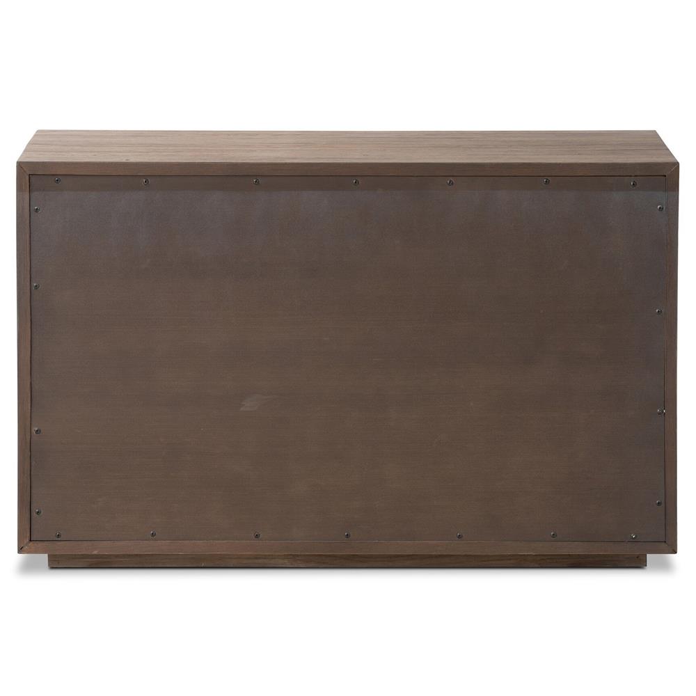 Lana Rustic Lodge Grey Oak Wood Nightstand|