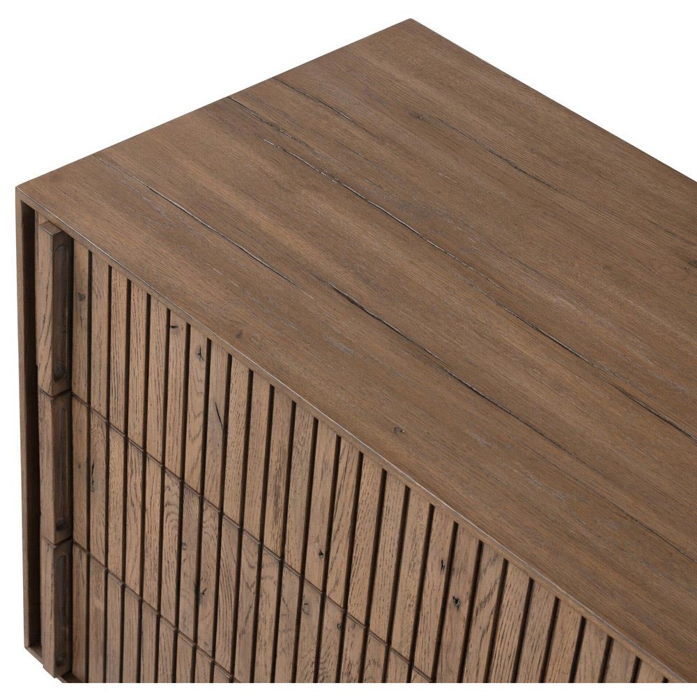 Lana Rustic Lodge Grey Oak Wood Nightstand|