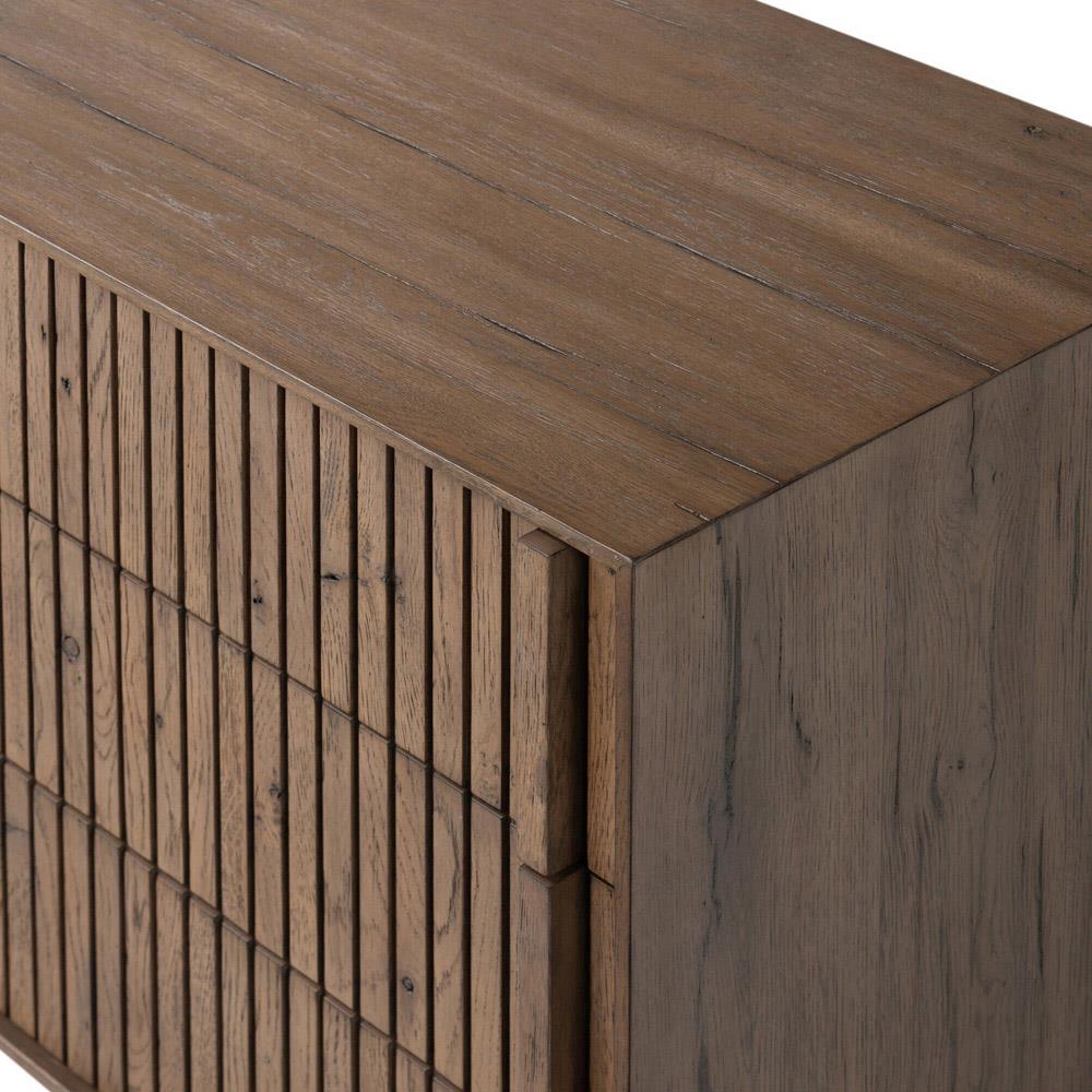 Lana Rustic Lodge Grey Oak Wood Nightstand|