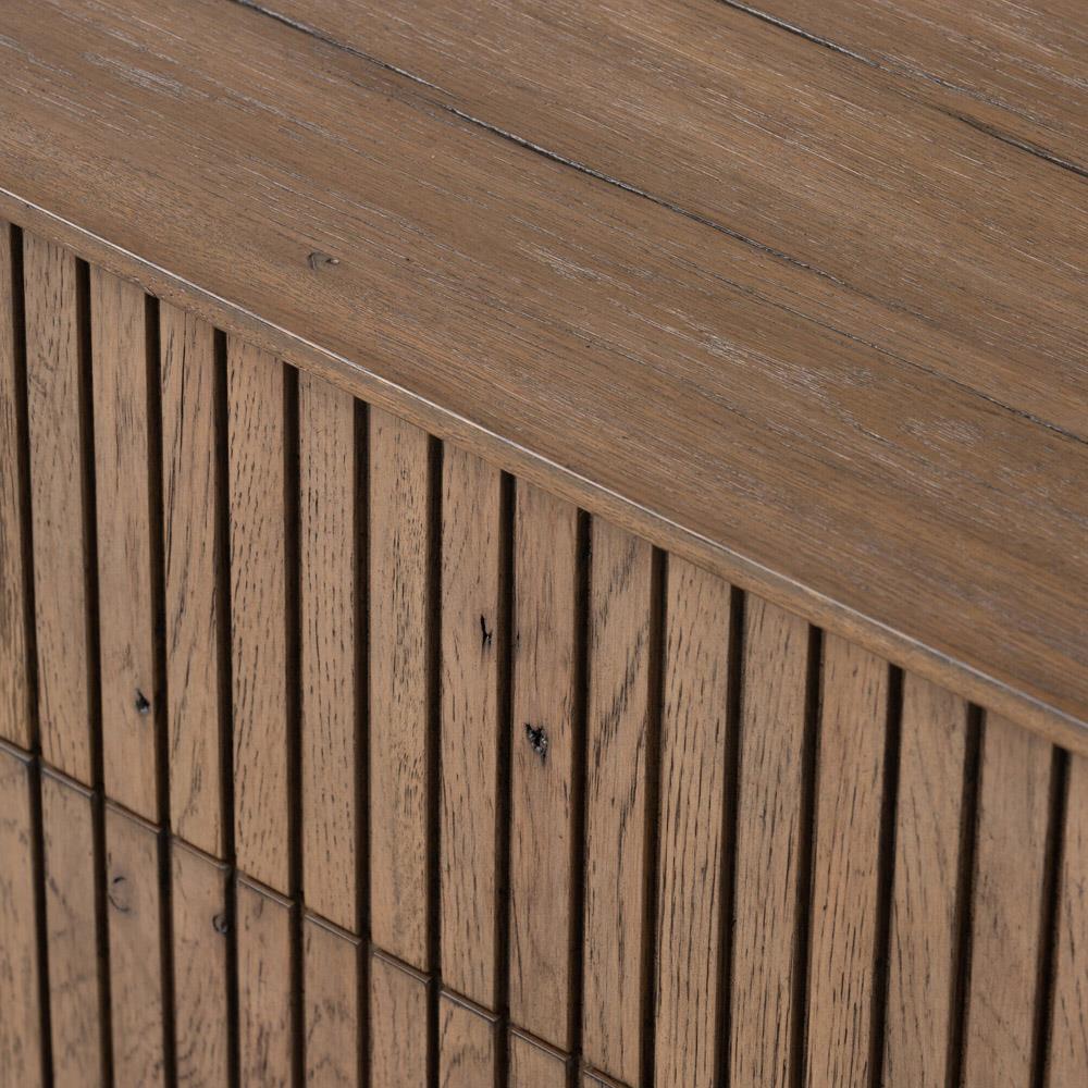 Lana Rustic Lodge Grey Oak Wood Nightstand|