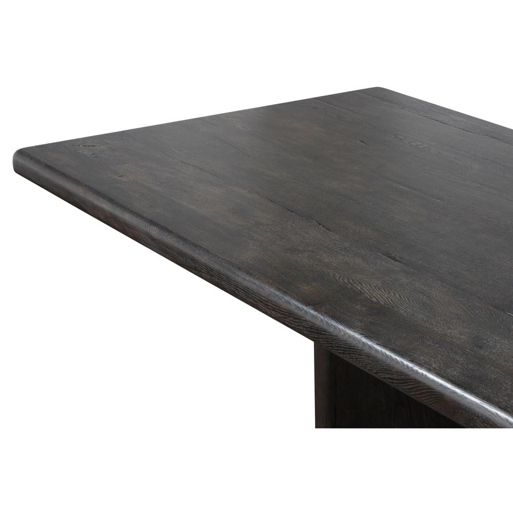 Cassius Rustic Lodge Black Reclaimed Oak Rectangular Dining Table - 118 ...