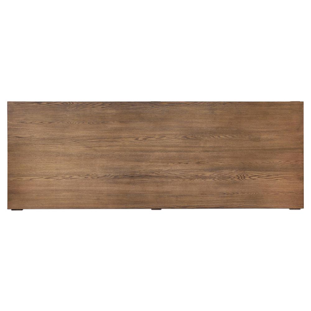 Gavin Rustic Brown Oak Rectangular Kitchen Island - 118"W|