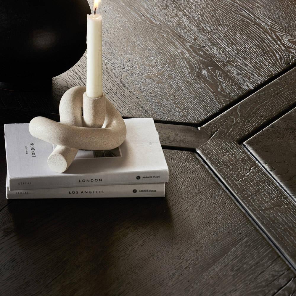 Reese Modern Classic Dark Brown Reclaimed Oak Drum Coffee Table|