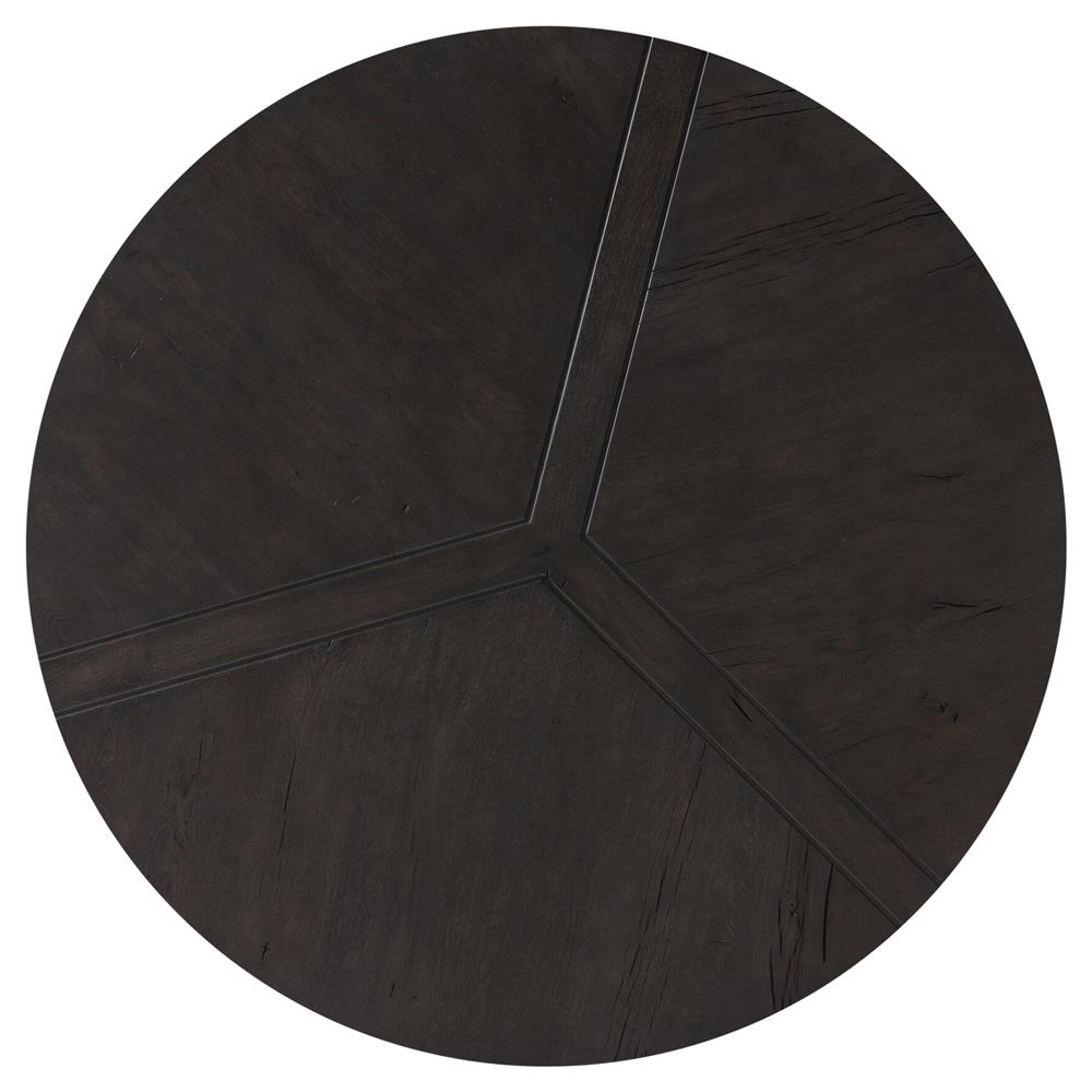 Reese Modern Classic Dark Brown Reclaimed Oak Drum Coffee Table|