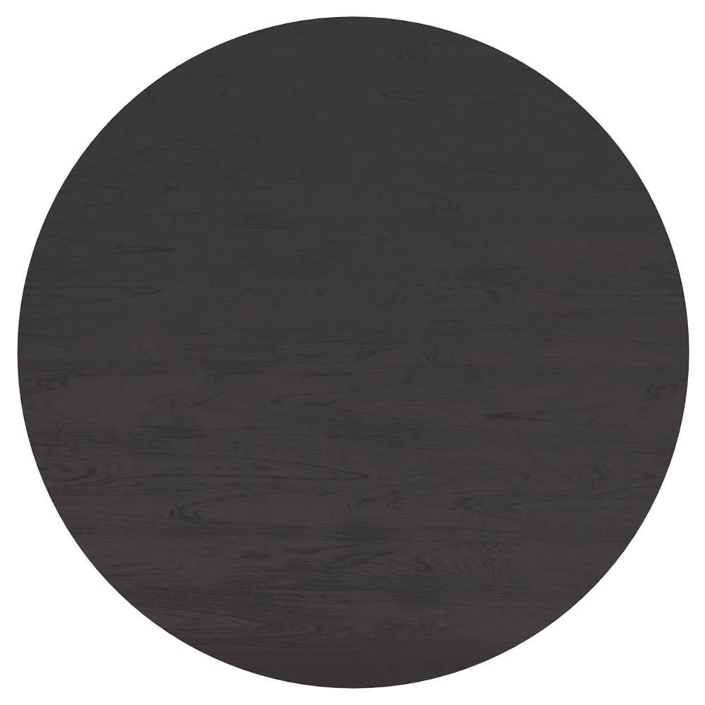 Palmerston Modern Charcoal Oak Brushed Gold Steel Round Dining Table - 68"W|