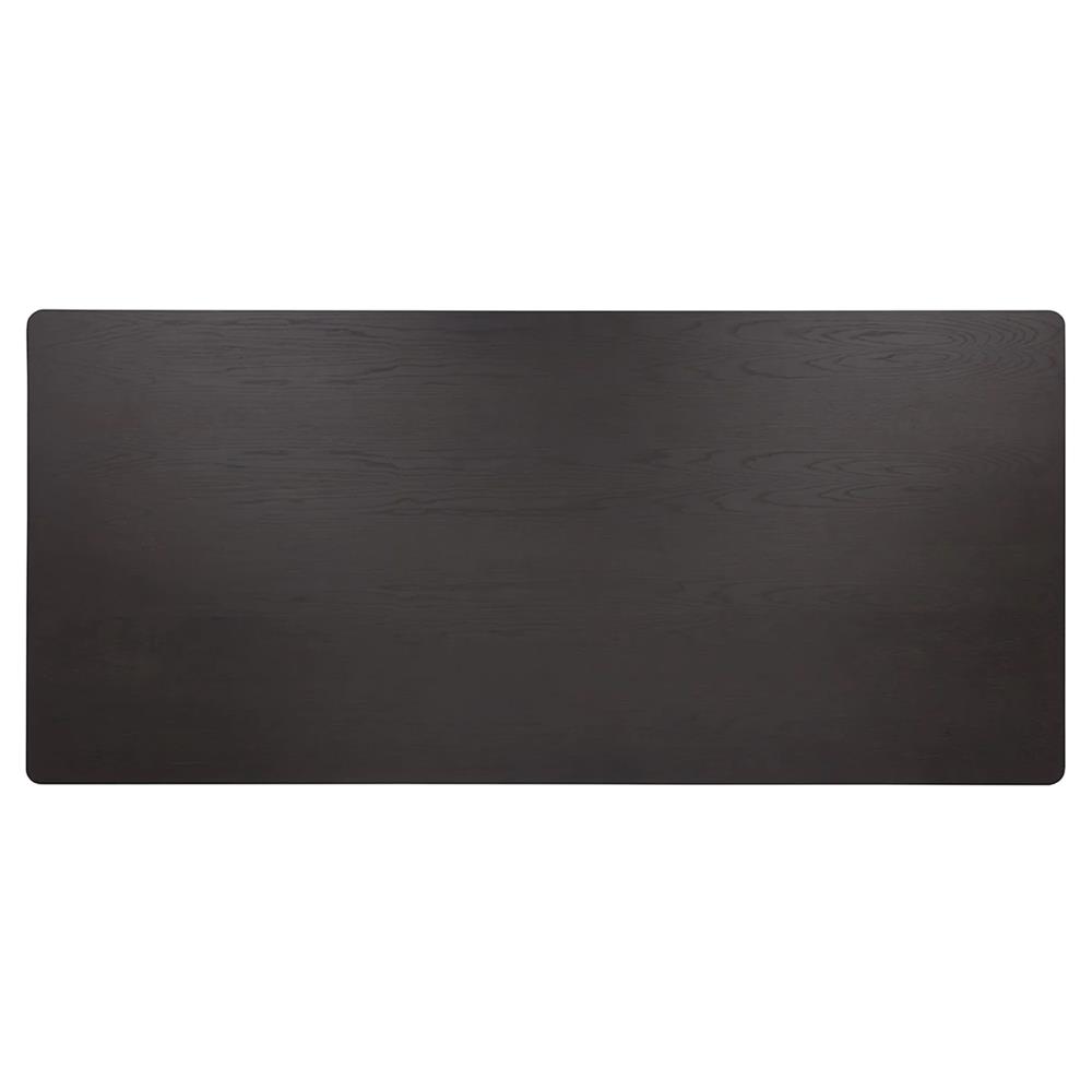 Palmerston Charcoal Oak Brushed Gold Steel Rectangular Dining Table - 96"W|