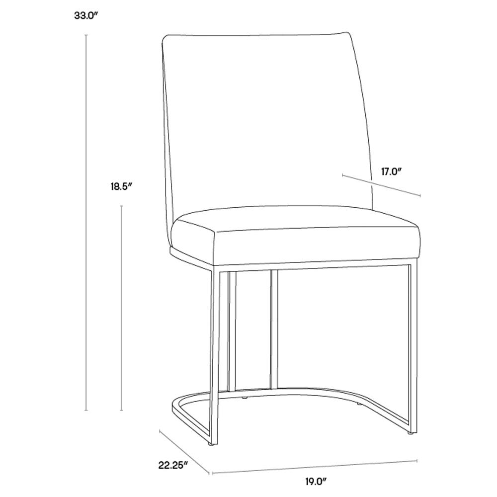 Aliyah Oyster Shell Antique Brass Steel Dining Side Chair - Set of 2|