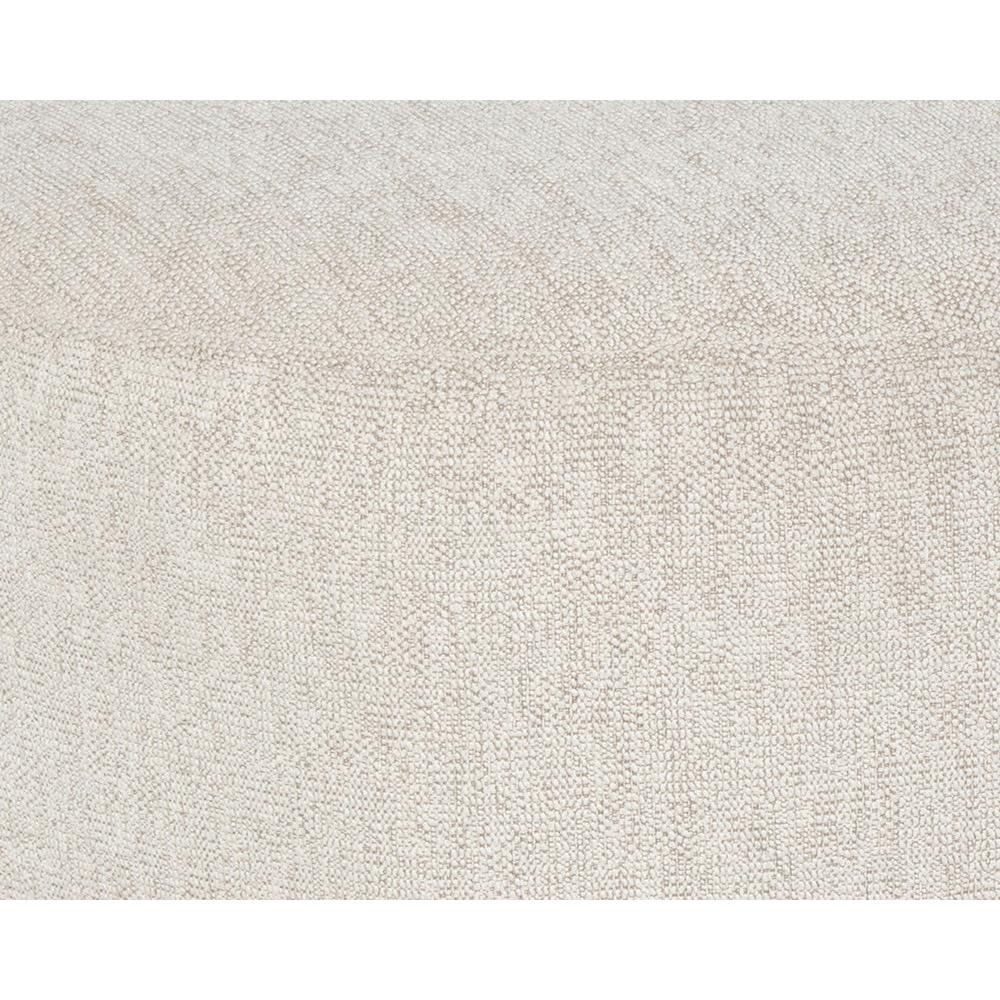 Fannie Modern Classic Dove Cream Upholstered Curved Ottoman|