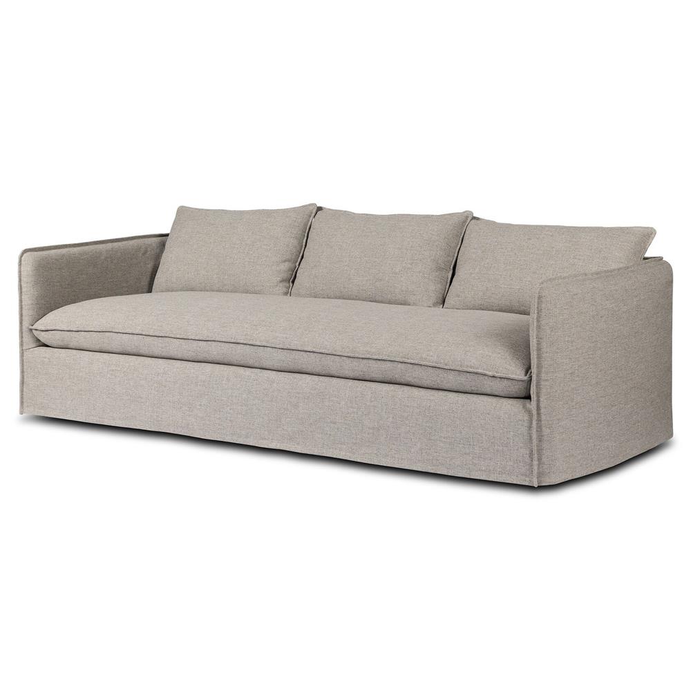 Andrew Modern Grey Slipcovered Outdoor Sofa - 96"W|